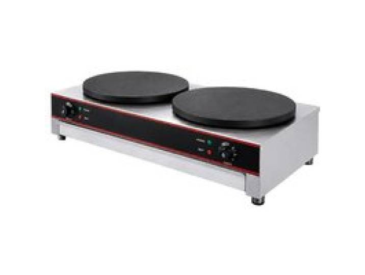 Crêpière professionnelle - PESAGE MB - Double Ø400 mm - 2 plaques fonte - 2 x 3000 W - Inox