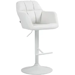 CLP Barhocker Natoma Kunstleder weiß   Farbe: weiß, Material Gestell: Metall matt weiss