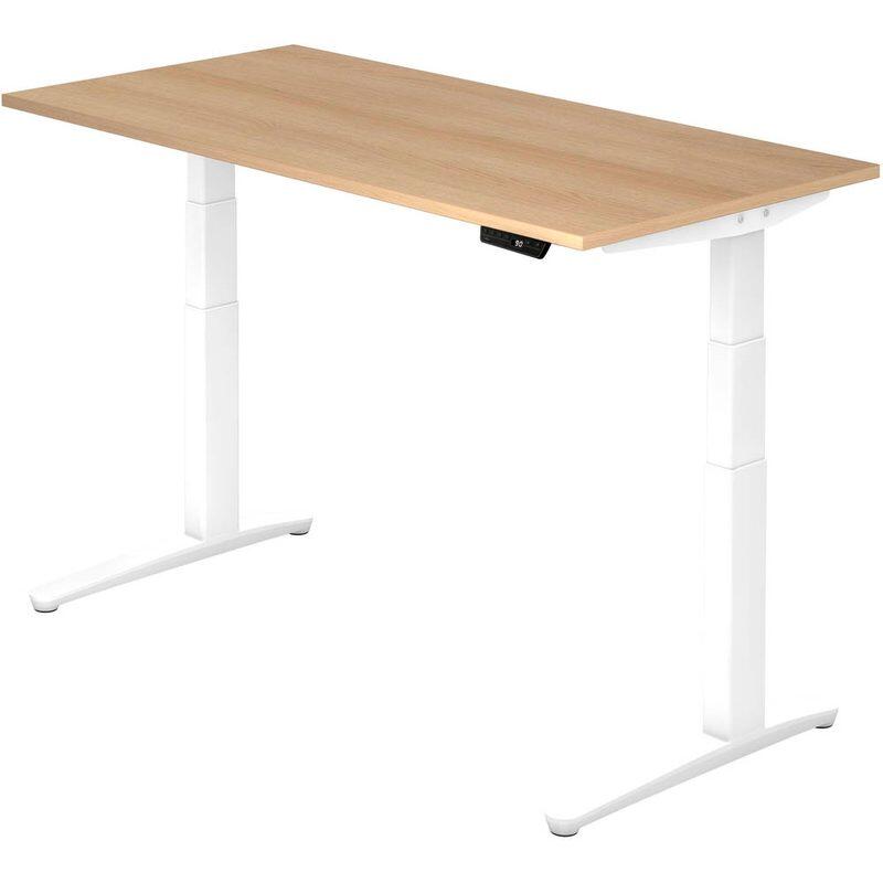 HAMMERBACHER VXBHM16/E/WW elektrisch höhenverstellbarer Schreibtisch 65,0 - 130,0 cm - elektrisch Eiche / weiß