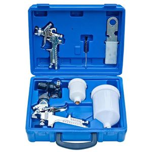 vidaXL Lackierpistole 140083, Set, HVLP, 0,8 / 1,4mm Düse, max. 3,5 bar, Becher 250 / 600ml