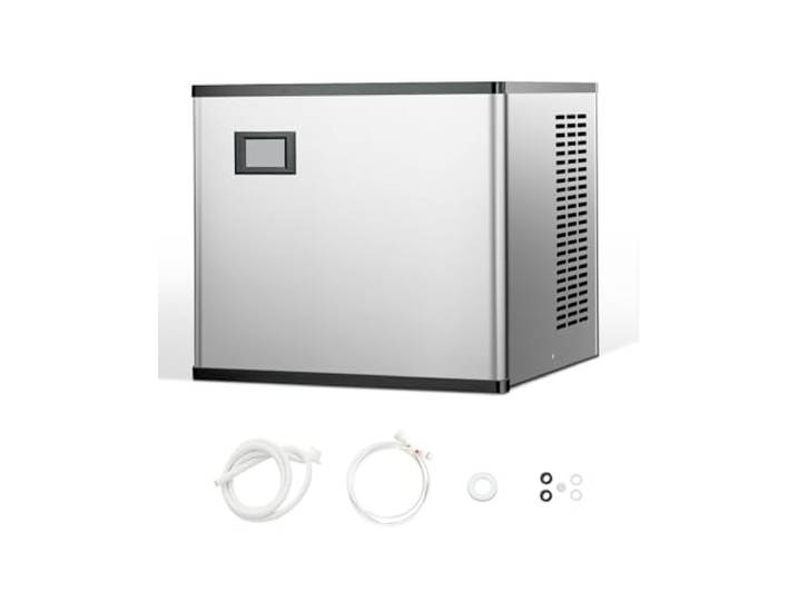 VEVOR Eismaschinenkopf kommerzieller Eisbereiter Eismaschine (nur Kopf) 136 kg/Tag, Kopf aus Edelstahl + PE-Kunststoff Eisbereiter-Kopf mit intelligentem Bedienfeld & Reinigung auf Knopfdruck