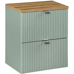 WASCHTISCHUNTERSCHRANK 50.4cm Jade Grün und Holz