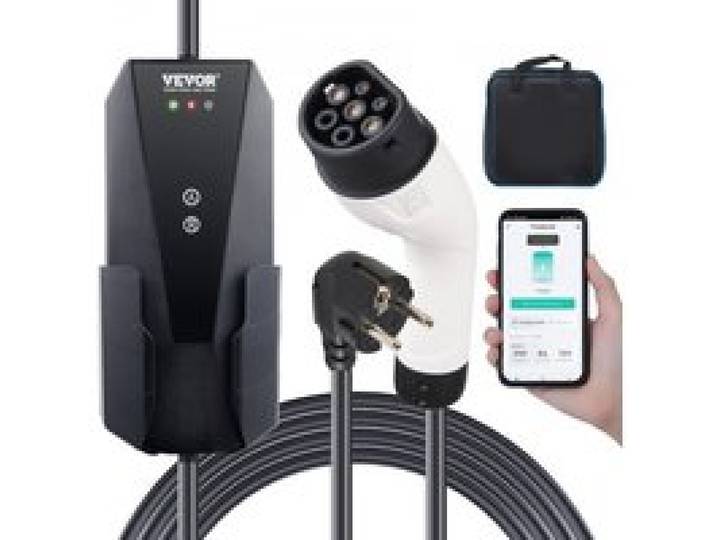 VEVOR Tragbares EV-Ladegerät 3,68 kW Ladegerät für Elektrofahrzeuge EV-Ladekabel Typ 2(IEC62196) CEE 7/7 Stecker 8-16A 1-Phasig EV-Ladestation 8,6m Kabellänge IP66 Wasserdicht Wallbox