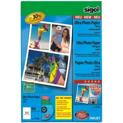 Sigel InkJet-Ultra-Photo-Papier (A4), Fotopapier, Weiss