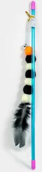 Multicon Wholesale Hub Funny Cat Stick, New Elastic String With Feather Toy, Imitated Furs Bug, Suitable For Cats black