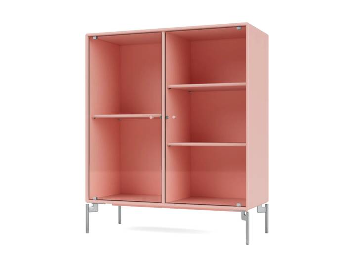 Montana Ripple II Vitrinenschrank 69,6x82,2x30 cm Ruby-Beine chrome