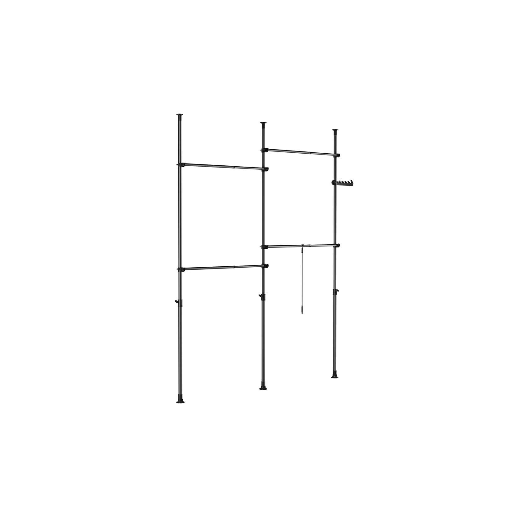 SoBuy Garderobenständer verstellbar Schwarz 145x9x227cm Funktional