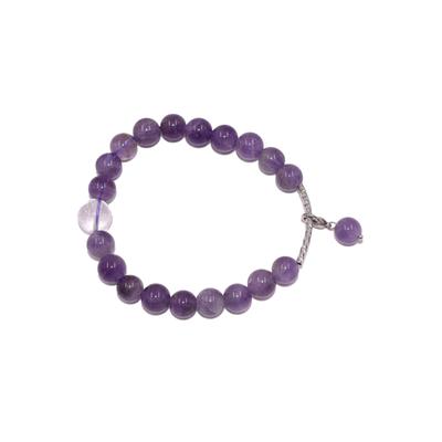 Charm-Armband FIRETTI "Schmuck Geschenk Silber 925 Armkette Charmarmband Sternzeichen" Gr. 20, silber (silberfarben, lila, transparent, silberfarben, lila, transparent, silberfarben, lila, transparent, silberfarben, lila, transparent, lila,...