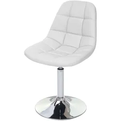 Chefgastro 2er-Set Esszimmerstuhl | HxBxT 84x47x50cm | Sitzhöhe 46cm | Chrom | Kunstleder Weiß | Stuhl Drehstuhl
