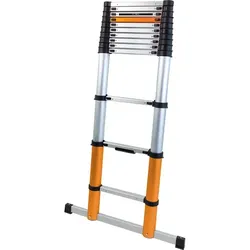 Batavia Giraffe Air Teleskopleiter 3,81 m 12 Sprossen sicheres Einfahren durch Soft-Close Technologie, Handschutz