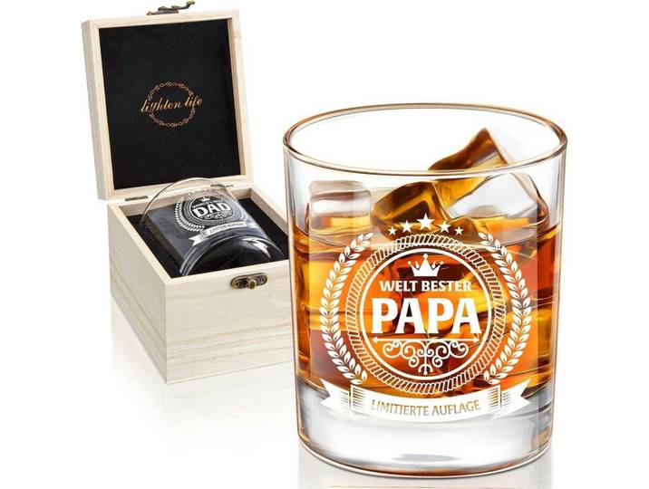 Whiskeyglas im Geschenkkarton 360 ml, Transparent, Glas, Gläser, Whiskygläser