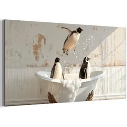 METALLBILD Vintage - Pinguin - Badewanne - Schaumstoff 80x40 cm