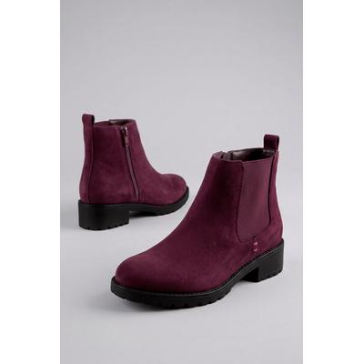 Chelseaboots ANISTON SHOES, Damen, Gr. 36, Textil, bordeaux, Veloursleder, unifarben, Basic, Schuhe Chelseaboots, Stiefelette, Blockabsatz, mit breitem Stretch