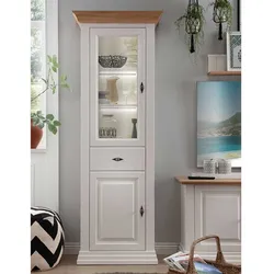 Esszimmer Vitrine aus Kiefer und Eiche Massivholz Landhausstil