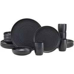 Kombiservice Uno Lava Stone in Schwarz 16-teilig