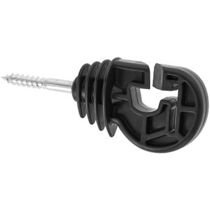AKO Isolatoren Premium, mit Holzgewinde, Kombi-Ringisolator, für Litze, Seil & Band bis 20 mm, aus Kunststoff, 25 Stück