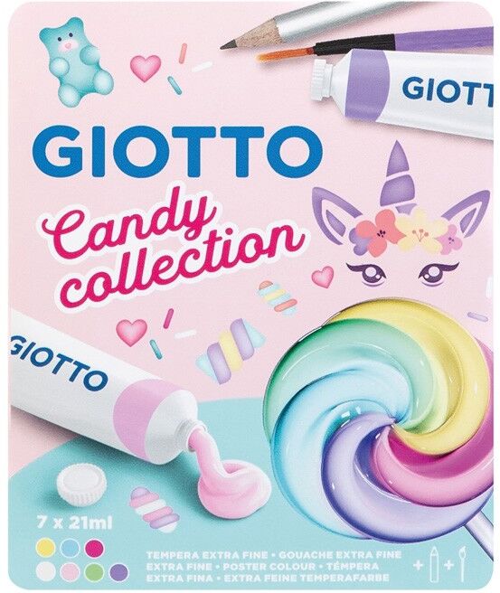 Boite 7 x 21ml Tubes Gouache Giotto Candy