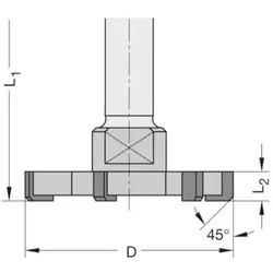 JSO Planfräser Z6 HW D=52mm L1=85mm, S=12x60mm - 24796-5-50085-R