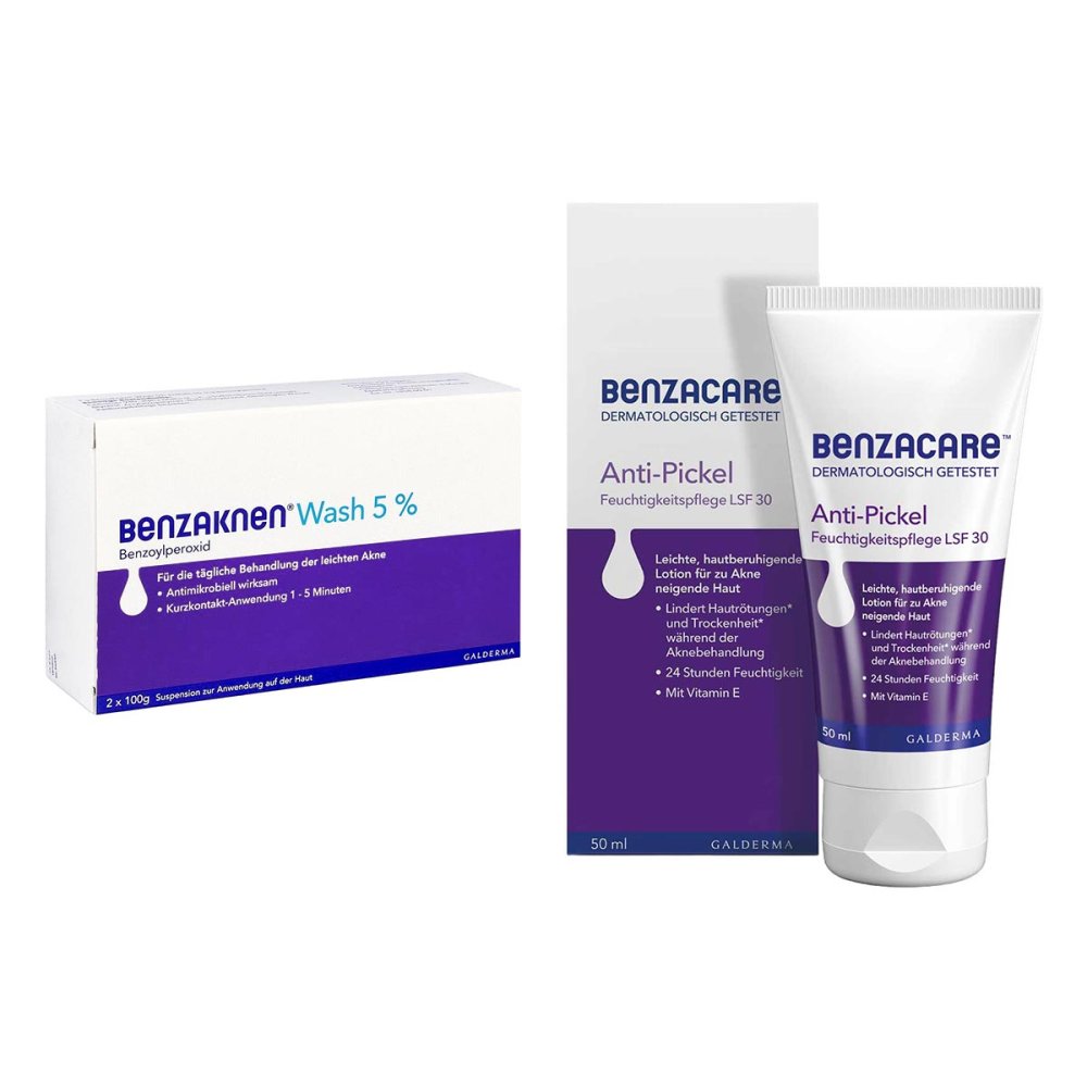 Galderma Laboratorium GmbH Benzaknen Wash 5% + Benzacare Anti-Pickel Feuchtigkeitspflege 08105153
