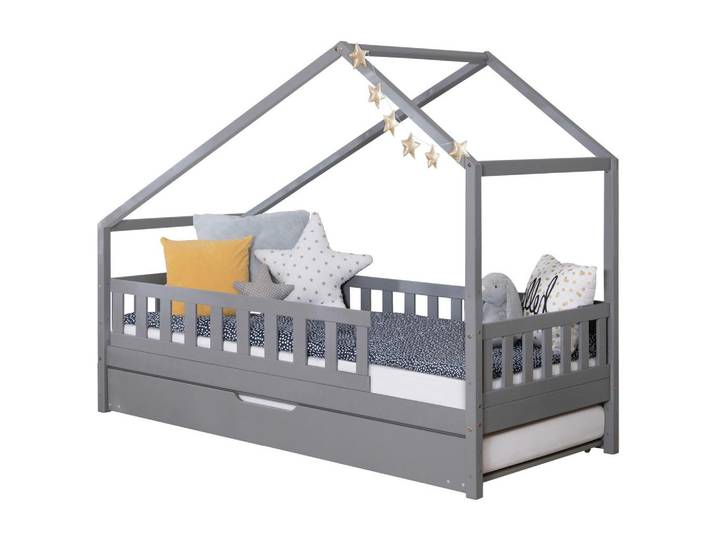Hausbett Lou B: 90 cm Hellgrau LOU