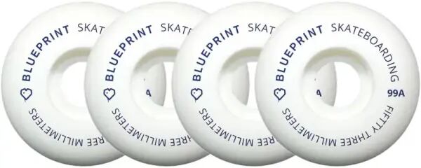 Skateboard Rollen Blueprint Mini Heart 99A 4 Stk. (53mm - Weiß)