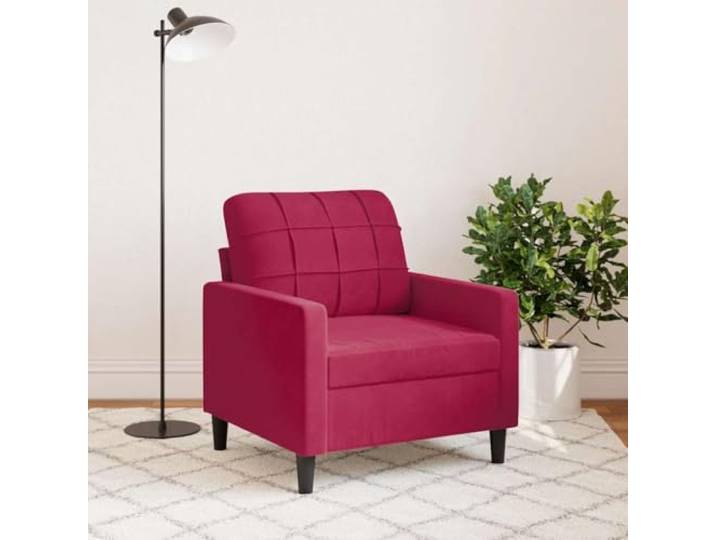 KTHLBRH Sessel Samt Weinrot 60 cm Metallgestell, Schaumstoff, modernes Design, für Wohnzimmer