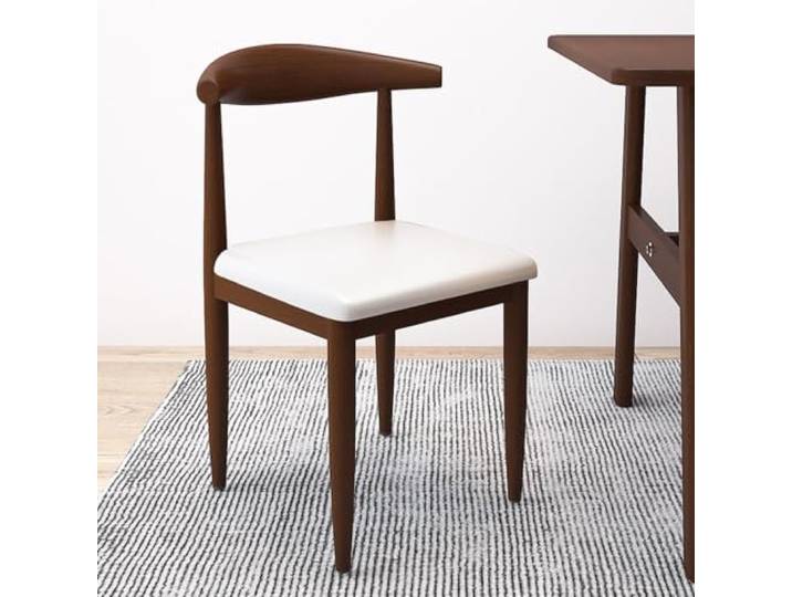 Esszimmerstuhl Aus Metall, Gepolsterter Stuhl Aus Kuhhorn, Stapelbar Robuster Esszimmerstuhl Mit Kohlenstoffstahlrahmen, For Küchenrestaurants(White)