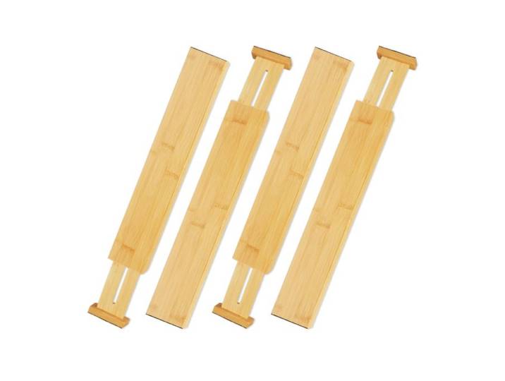 Relaxdays Schubladentrenner Bambus 4er Set