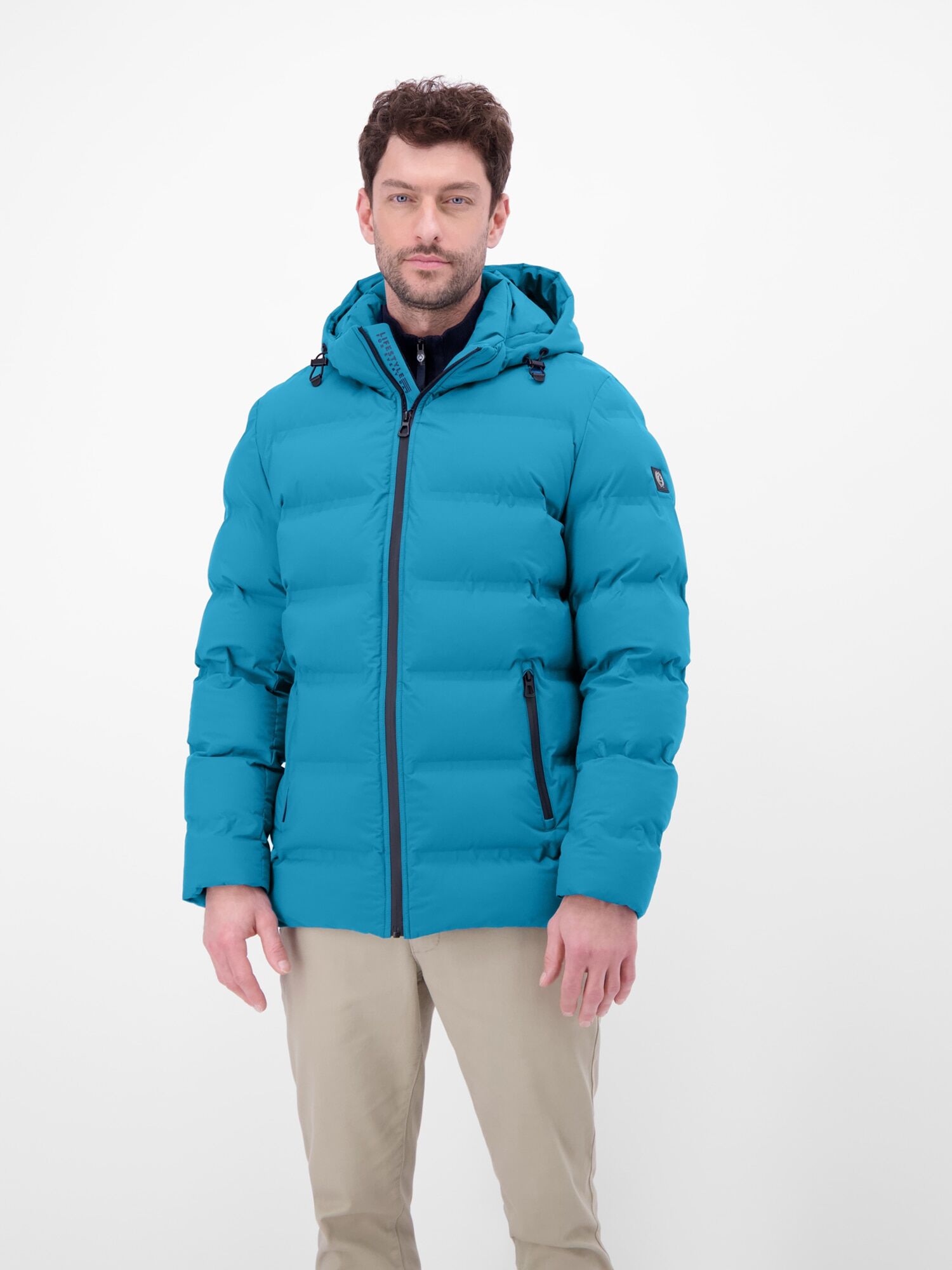 Winterjacke LERROS "Herren Winterjacke - smart und unkompliziert", Herren, Gr. M, blau (blau lagoon), 100% Polyester, Jacken Winterjacke blau lagoon M