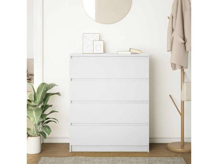 KTHLBRH Anrichte weiß 80 x 35 x 99 cm Technisches Holz Wohnzimmertüren, großer Raum, robuste Platte, einfache Reinigung, Verwendung in Küche oder Bad