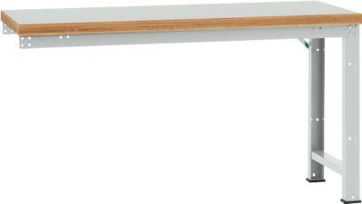Manuflex Anbauwerkbank Profi Standard, Tischplatte Kunststoff, 1750 x 700 mm, lichtgrau