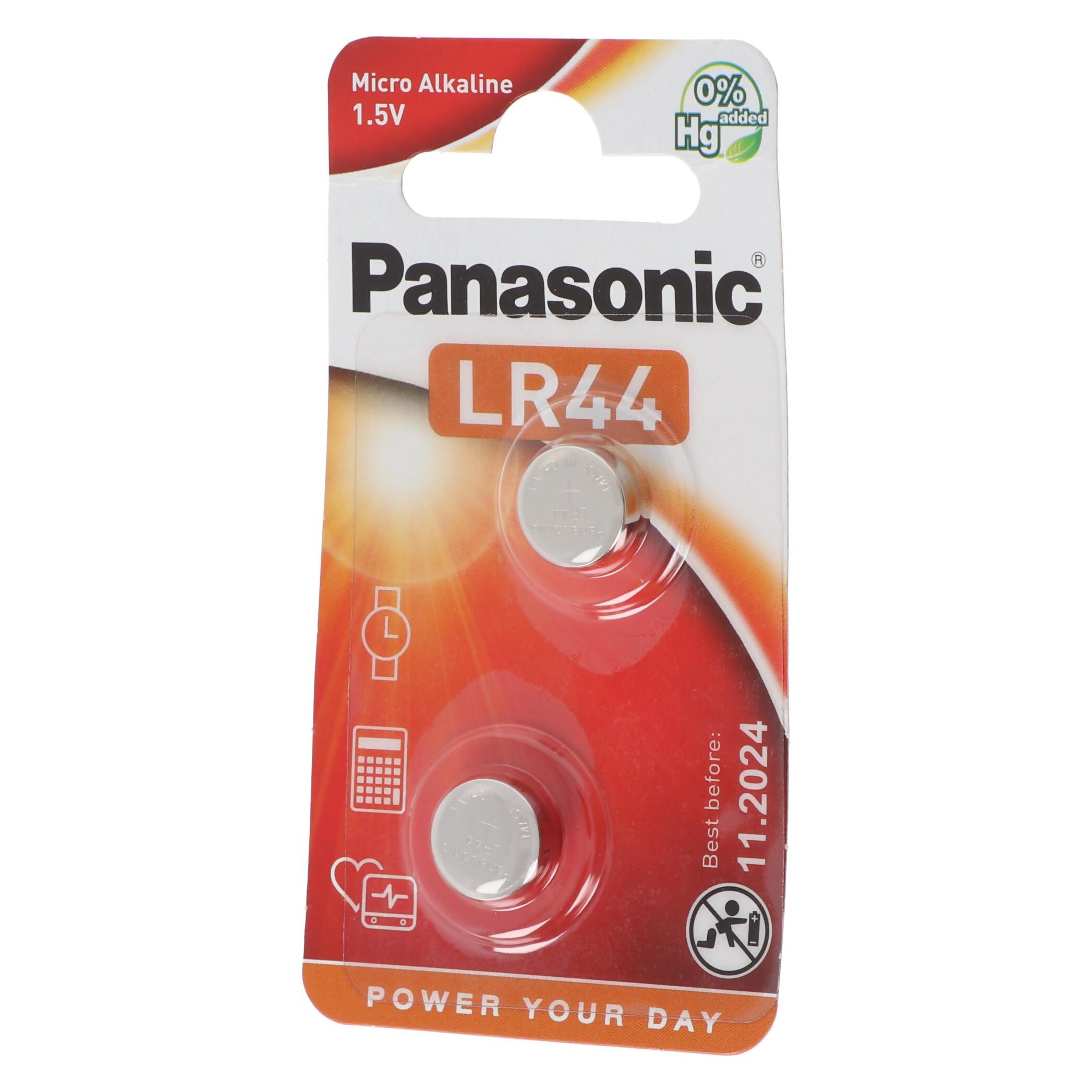Panasonic Micro Alkali LR44 (2 Stk., LR44, 120 mAh) (LR-44EL/2BP)