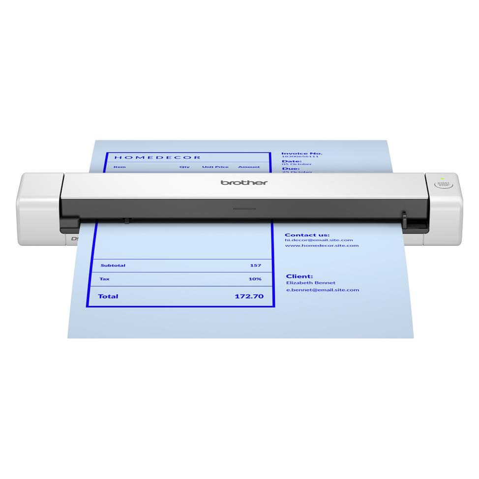 Brother DS640ETJ1 DS640 Mobiler A4-Scanner, 15 Seiten/Min. - 600 × 600 dpi - USB 3.2 - Stromversorgung über (USB) (DS640ETJ1)
