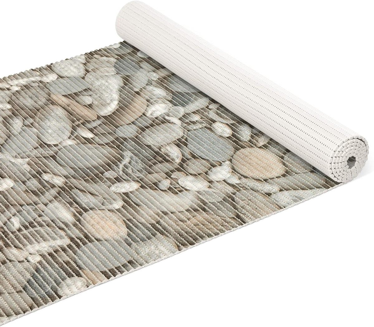 Grijs Schuimmat Badkamer Badloper met Waterdoorlatend Drainageeffect - 130 x 180 cm