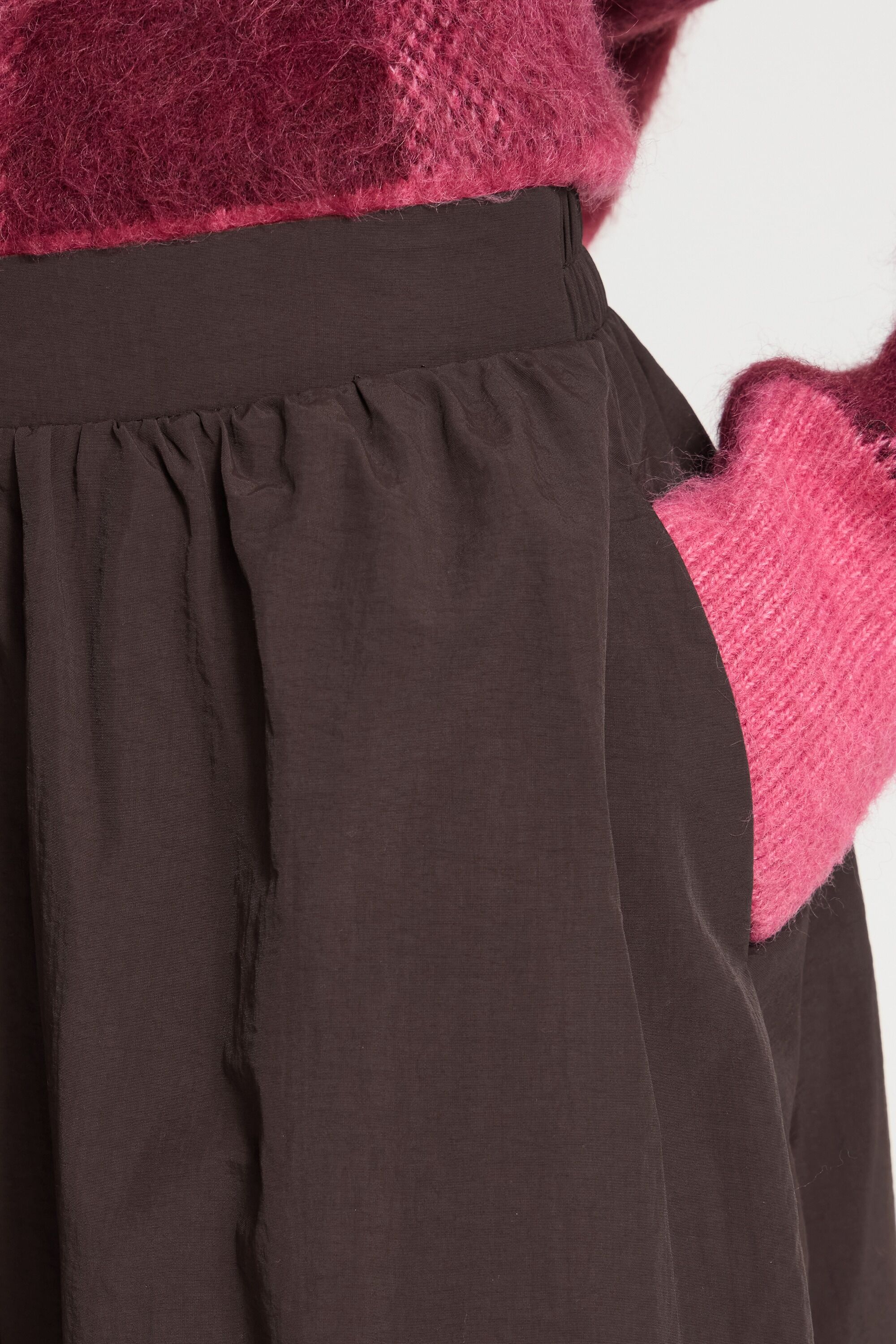Midirock ICHI "Damen Freizeitrock IHGAFNA", Damen, Gr. 36, braun (coffee bean), Obermaterial: 100% Nylon NY., Röcke