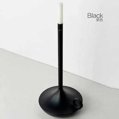 Uplifted Finds Rechargeable Touch LED Candlelight Table Lamp Ambient Night Light For Bar Restaurant black
