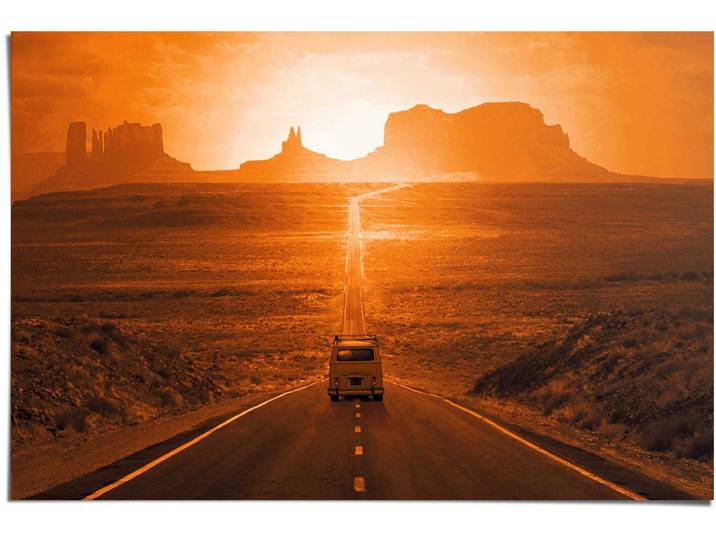 Poster REINDERS Monument Valley , orange (farbe bild(er): orange), B:91,5cm H:61cm, Papier, Bilder, Poster