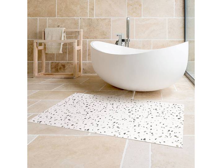 Vinylteppich Terrazzo Muster Pompeji 180 x 90cm Grau