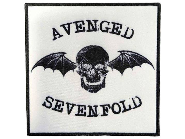 Avenged Sevenfold Negatieve Death Bat-patch, Zwart/Wit, Eén maat