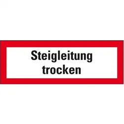 Aufkleber I Feuerwehrzeichen Steigleitung trocken, Folie, selbstklebend, 210x74mm, DIN 4066