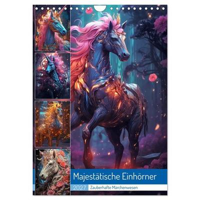 Majestätische Einhörner (Wandkalender 2027 DIN A4 hoch), CALVENDO Monatskalender
