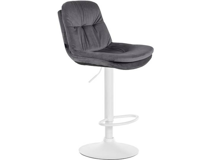 CLP Barhocker Samt Dunkelgrau, Textil, 46x94x54 cm, Esszimmer, Barmöbel, Barhocker