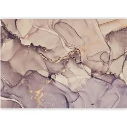 Artgeist, Tapete, Fototapete - Watercolour Abstraction - Powder Pink Marble With Gold Accents (250 x 175 cm)