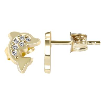 Paar Ohrhänger ADELIA´S "Mädchen Ohrstecker aus poliertem Gold 333 und Zirkonia", gold, Ohrringe, Damen, Mädchen, Gelbgold 333 Gold, Gelbgold 333, Gold