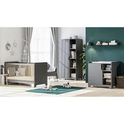 BABYZIMMER 3-teilig Leaf Grau und Holz