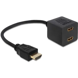 Delock Adapter HDMI High Speed with Ethernet 1x Stecker > 2x Buchse