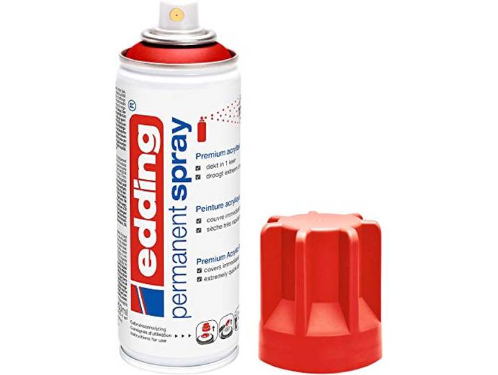edding 5200 permanent spray - verkeersrood mat - 200 ml