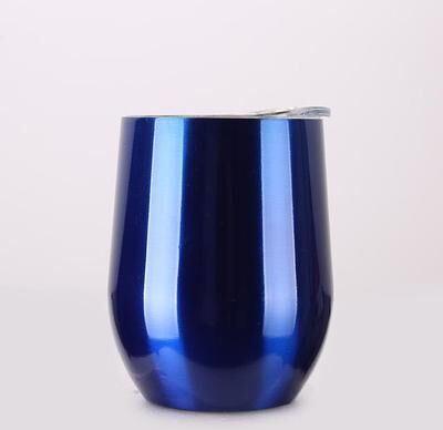 KitchenCuration Portable Insulated Wine Cup Chrome Blue