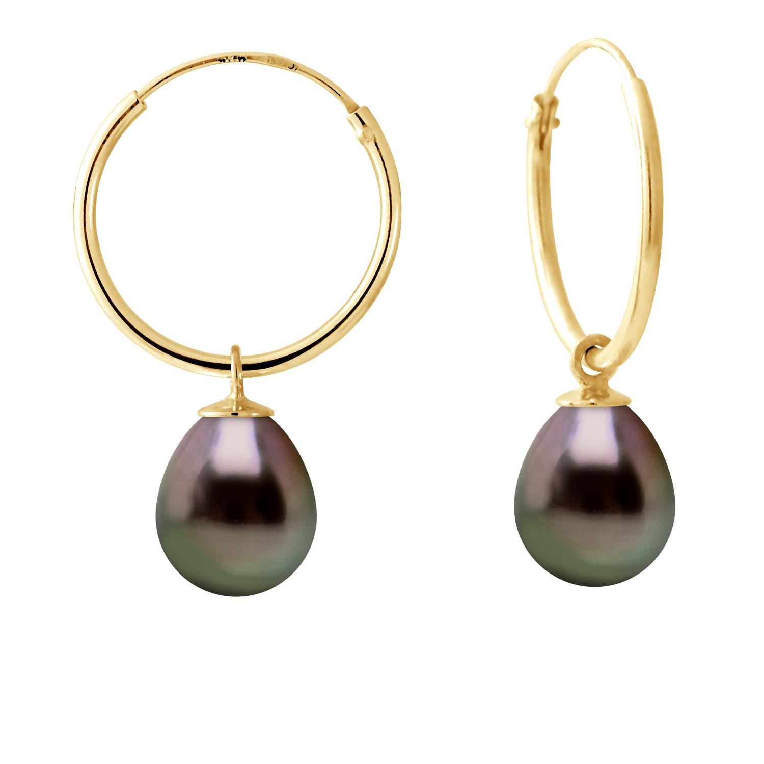 Creole Tahitian Pearls Pears 8-9mm Yellow Gold