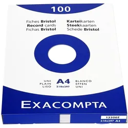 Exacompta, Karteikarten, Karteikarten (A4, 100x, 205 g/m2)